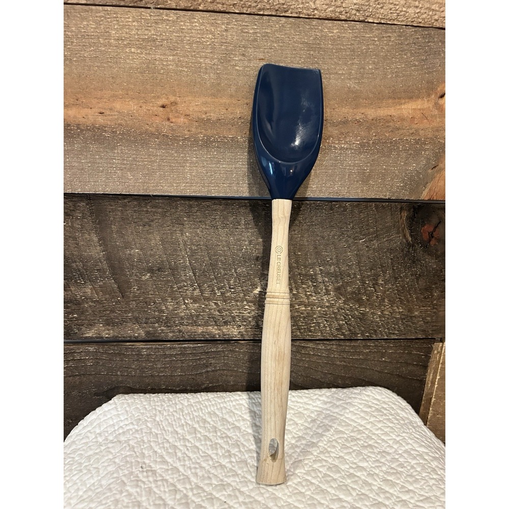 Le Creuset Spatulas Regular~‎ Blue w Wooden Handles